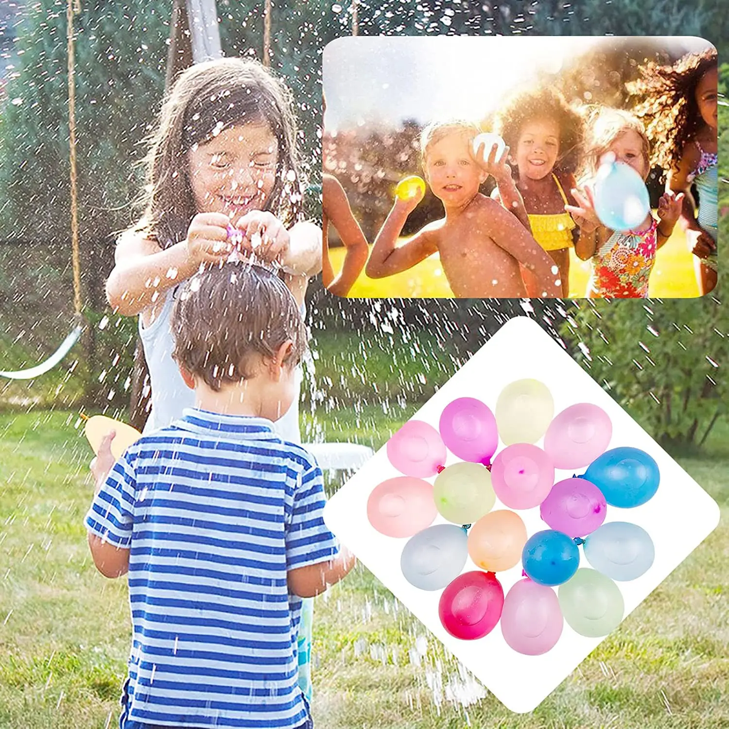 

Water Balloons for Kids Easy Quick Fill Refill Hose Nozzle for Outdoor Summer Fun Swimming Pool Splash Party Backyard Water Toy