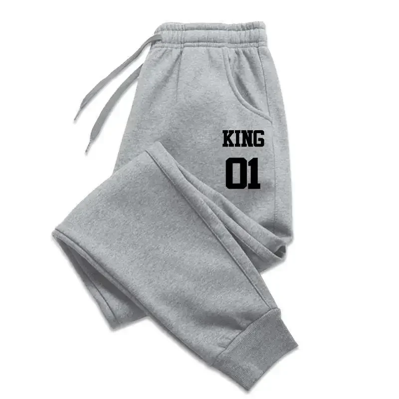 King 01 Print Pants for Men Elastic Running Soft Sports Gym Casual Fitness Long Outdoors HIP HOP