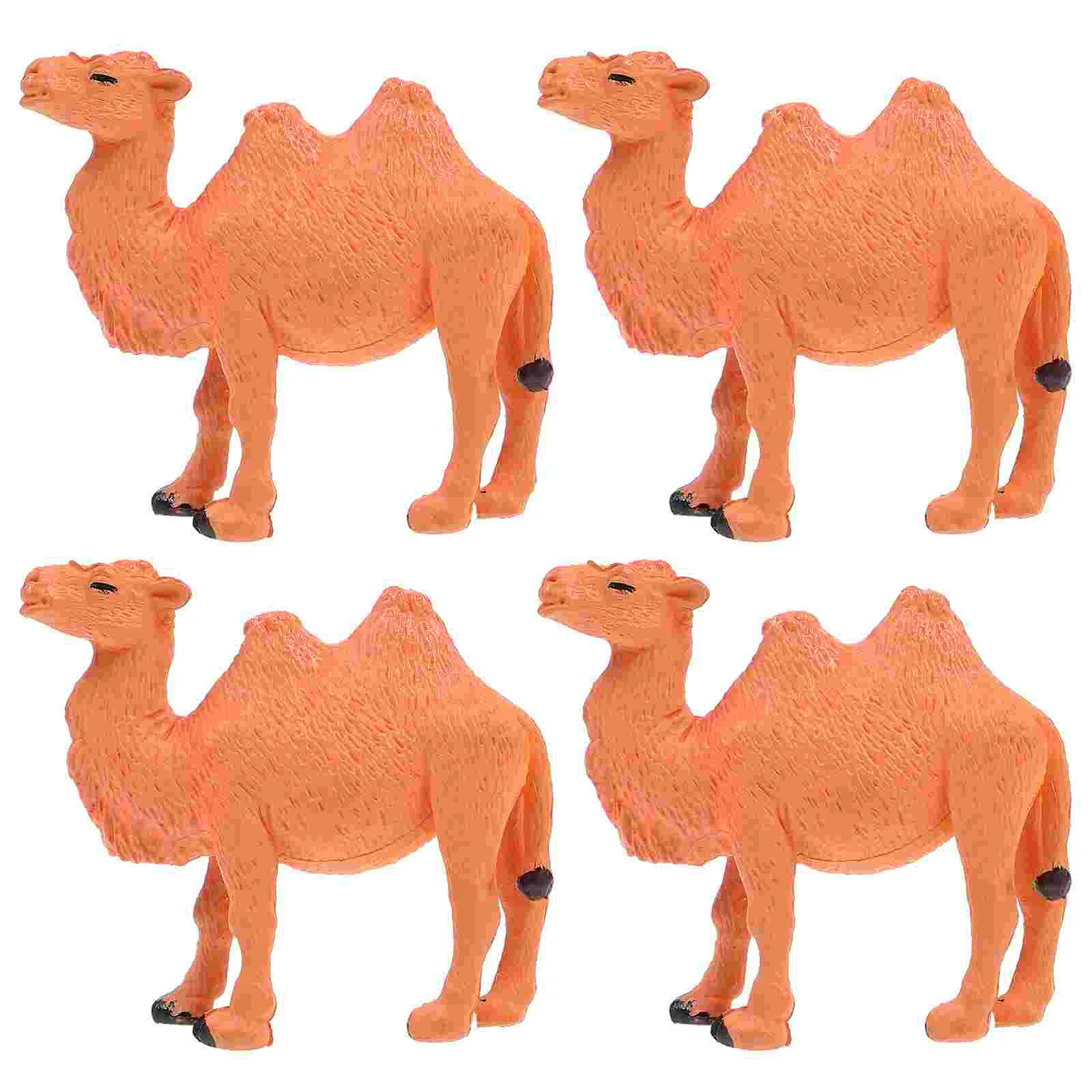 

4PCS Camel Figurines Miniature Wild Toys Camel Models Camel Figurine Statue for Desktop Home Ornaments Kids Party Favors
