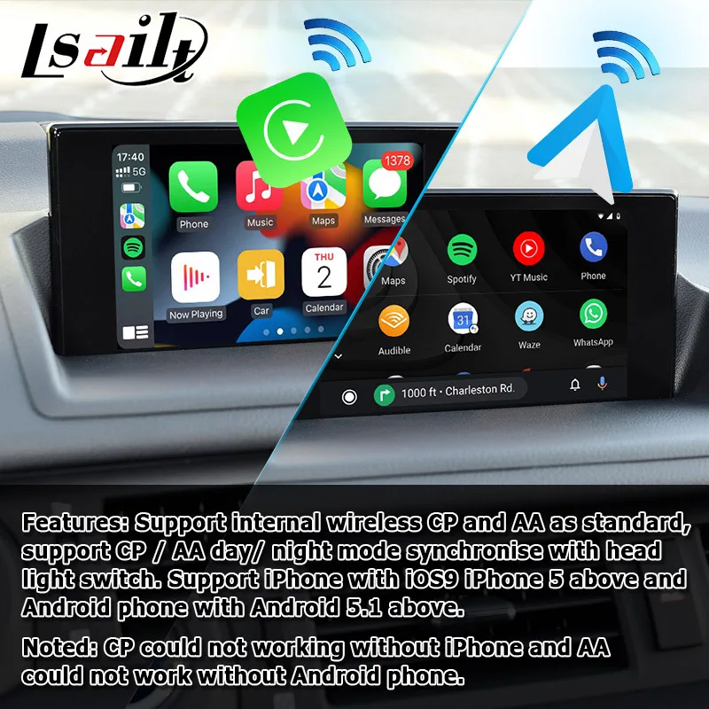 Android/беспроводной интерфейс CP AA для Lexus CT200h CT 2014-2019 и т. д. видеоинтерфейс waze от Lsailt -
