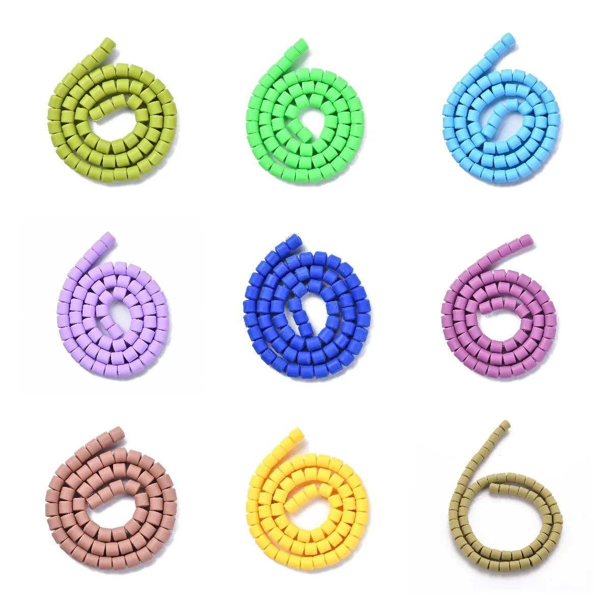 

10 Strands 6mm 32 Colors DIY Jewelry Polymer Clay Beads Column Loose Spacer Beads For Bracelet Necklace Making Accessories