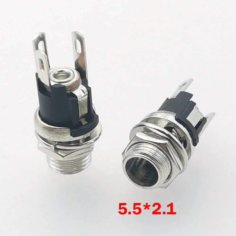 1 шт. 5,5 x 2,1 2,5 мм винтовой фиксирующий разъем питания постоянного тока, гнездовая вилка и металлическая розетка для крепления на панели, запираемая безопасная стандартная розетка