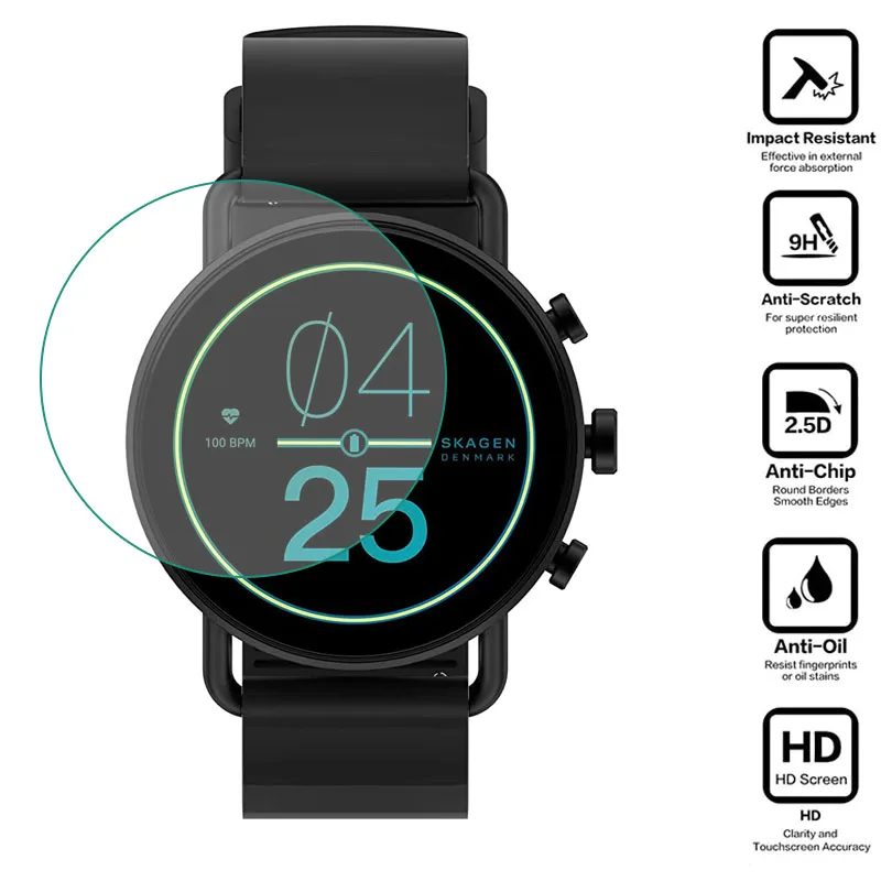 

Hard Tempered Glass Smartwatch Protective Film For Skagen Falster Gen 6 Smart Watch Screen Protector Full Cover Gen6 Accessories