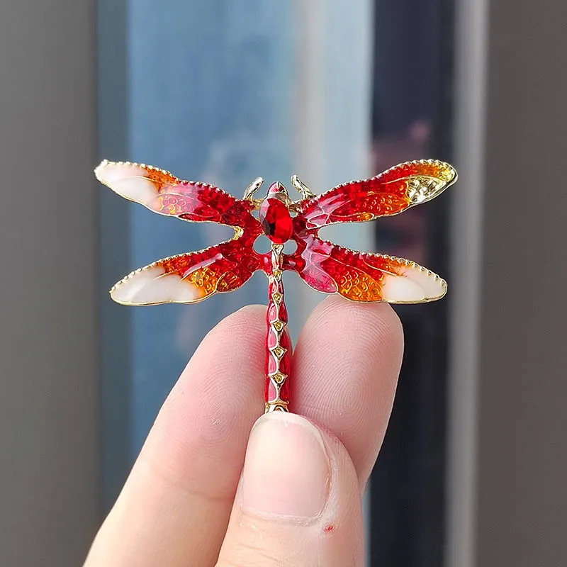 

Fashion Crystal Dragonfly Brooches For Women Exquisite Colorful Zircon Insect Animal Brooch Pins Suit Scarf Decoration Jewelry