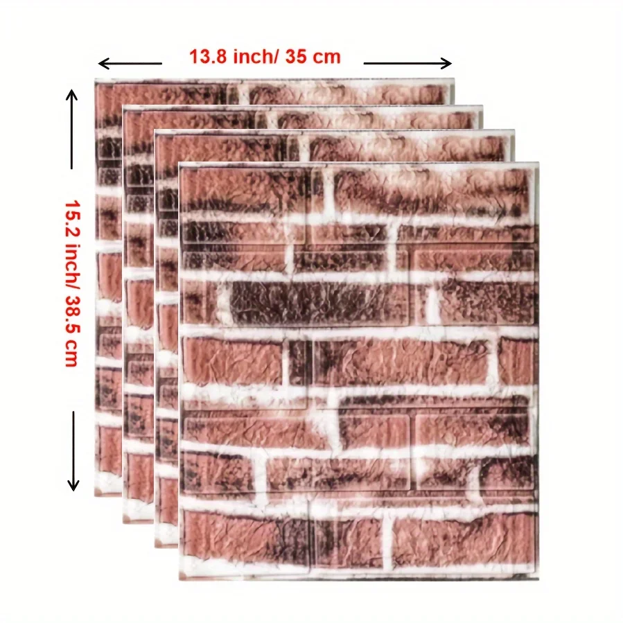3D-наклейка на стену — обои с кирпичным узором для мгновенного домашнего макияжа