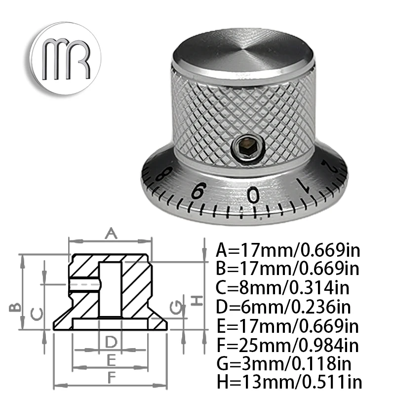 

Алюминиевая ручка потенциометра для электрогитары