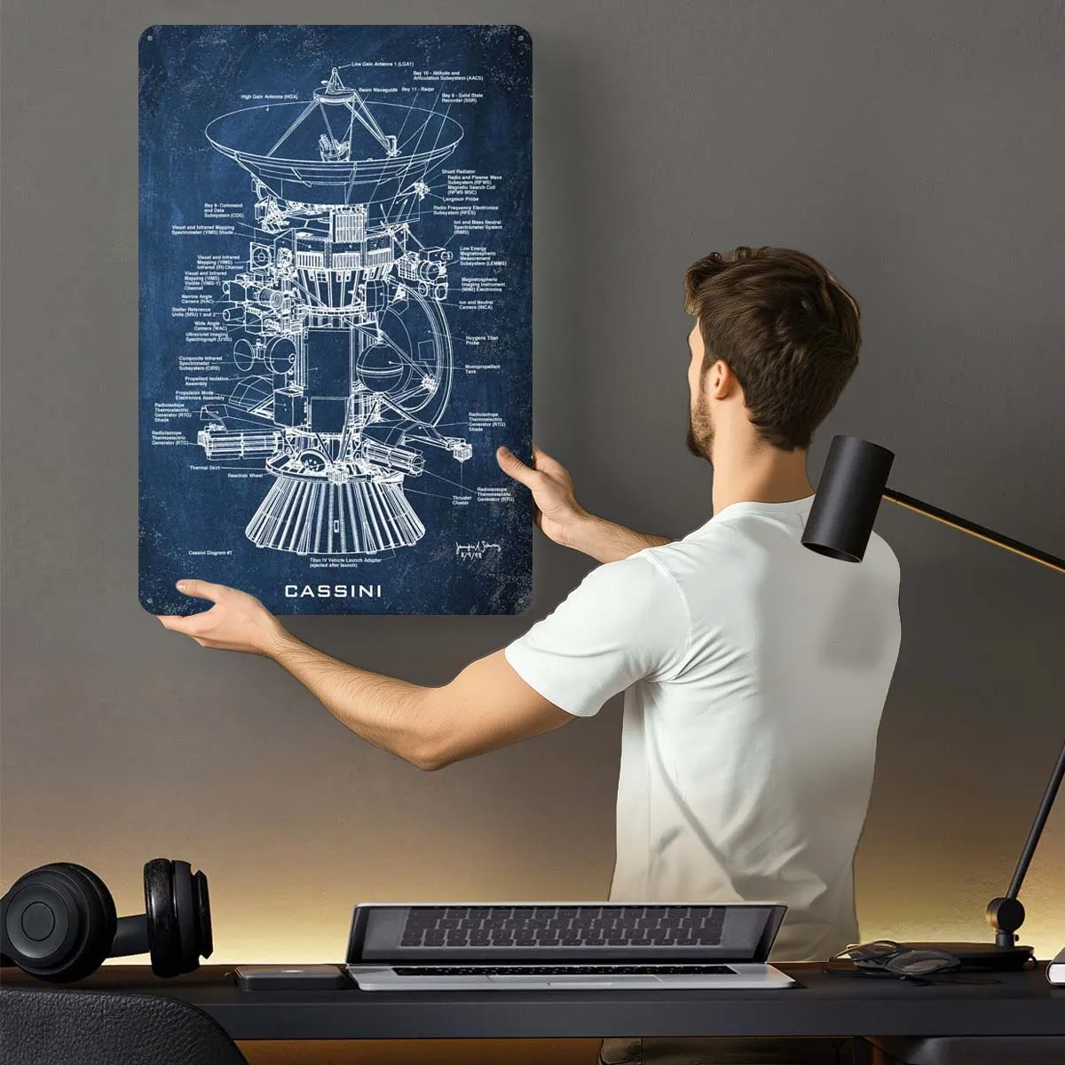 Металлическая вывеска Cassini космический постер украшение комнаты жестяная