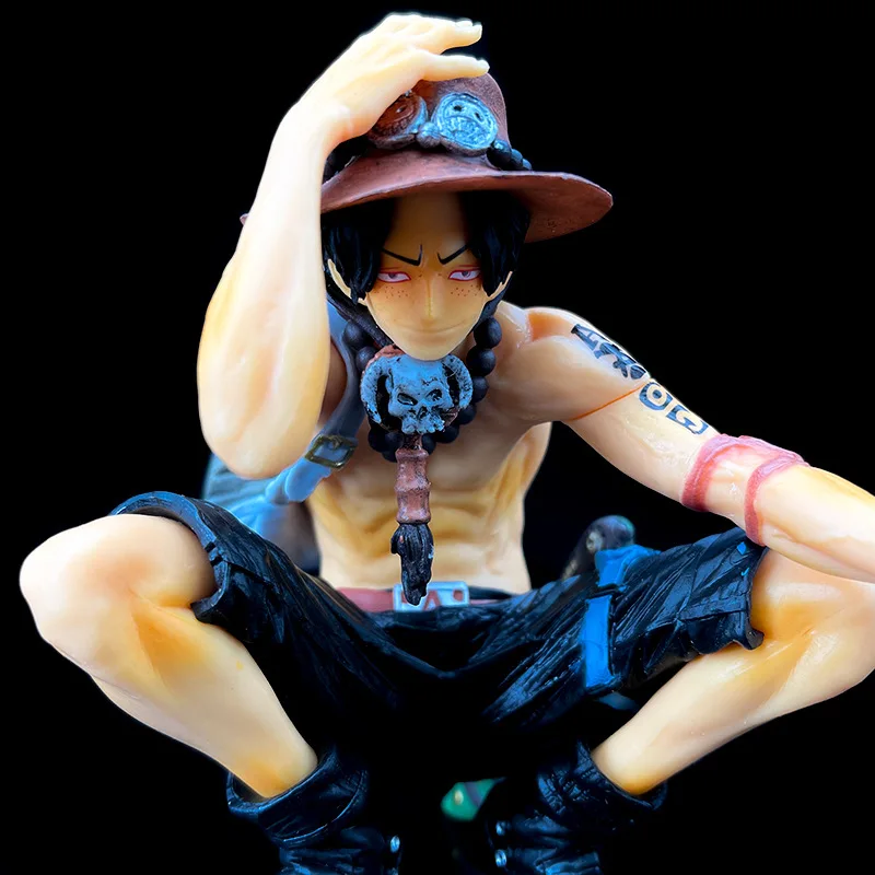 

One Piece Portgas D Ace Figure Ace Squatting Backpack Luffy Zoro Sanji Rona Mei Anime Model Decoration Toy Gift PVC Model Toys