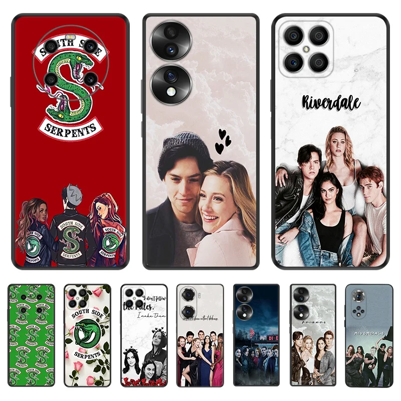 Черный мягкий телефонный чехол для Honor Magic5 Pro X7b X8b X9b X6 X7 X8 X9A X6a X8a 90 70 Riverdale Serpents Pixel 6 7
