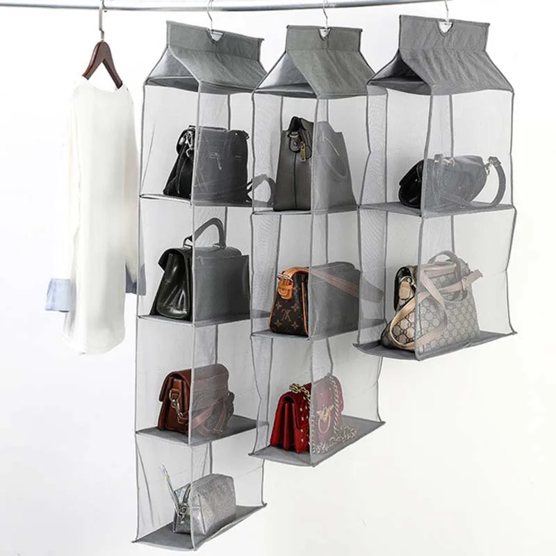 

Yaapeet Collapsible Hanging Handbag Organizer for Purse Bag Storage Holder Wardrobe Closet // Pockets Space Saving System
