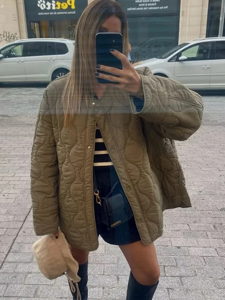 Однотонные стеганые куртки Clinkly женские осенне-зимние однобортные пальто с