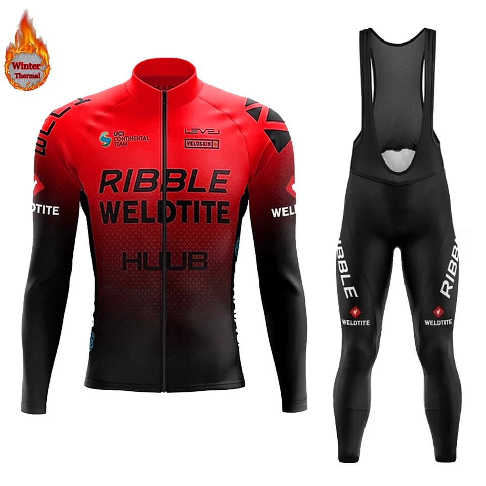 

2022 HUUB bike Winter Thermal Fleece Sets Long Cycling Jersey 20D Gel PadMens MTB Ropa Ciclismo Bike Bicycling Maillot Clothes