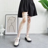 personality all match cross straps bow hollow ladies sexy over the knee thigh socks jk high socks womens thin calf new kawaii