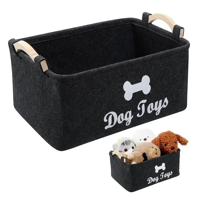 Pet Toy Accessory Storage Bin Basket Chest Organizer Container Felt Toy Storage Box Storage Box Pet Toy Storage Felt Box