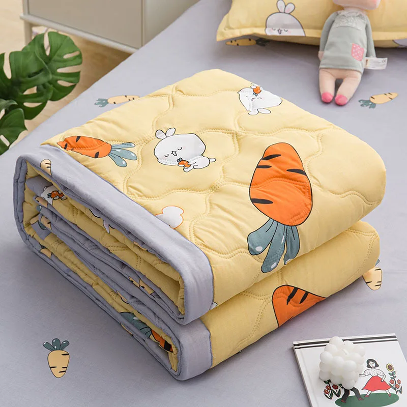 

Summer Cotton Quilt Thin Duvet Insert Cool Blankets Air-conditioning Comforter for Childs Adults Mechanical Wash Quilted Quilt
