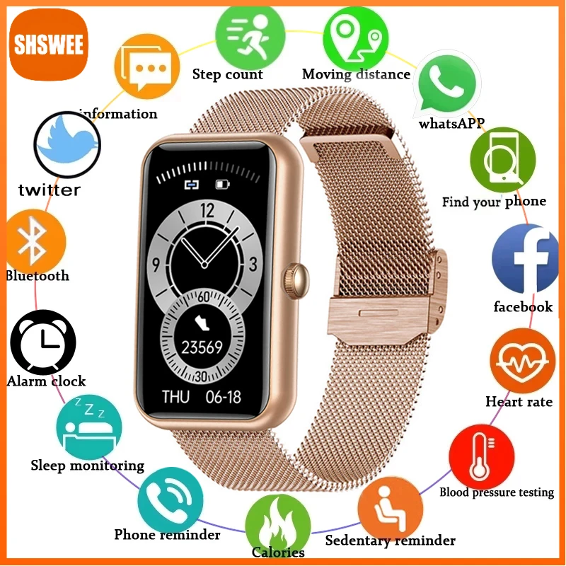 

Смарт-часы для Xiaomi Huawei, женские часы с трекером, пульсометром, монитором уровня кислорода в крови, мужские смарт-часы с 6 ремешками, подходят ...