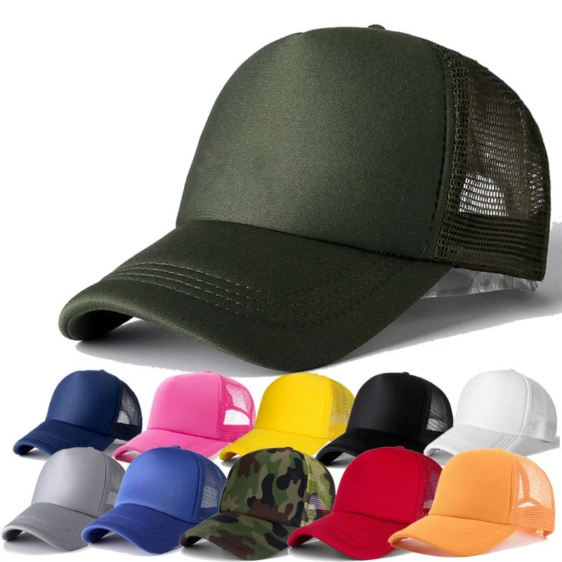 

Men's Mesh Baseball Cap Breathable Summer Fashion Women Outdoor Fishing Hats Snapback Trucker Cap Adjustable Sunscreen Visor Hat