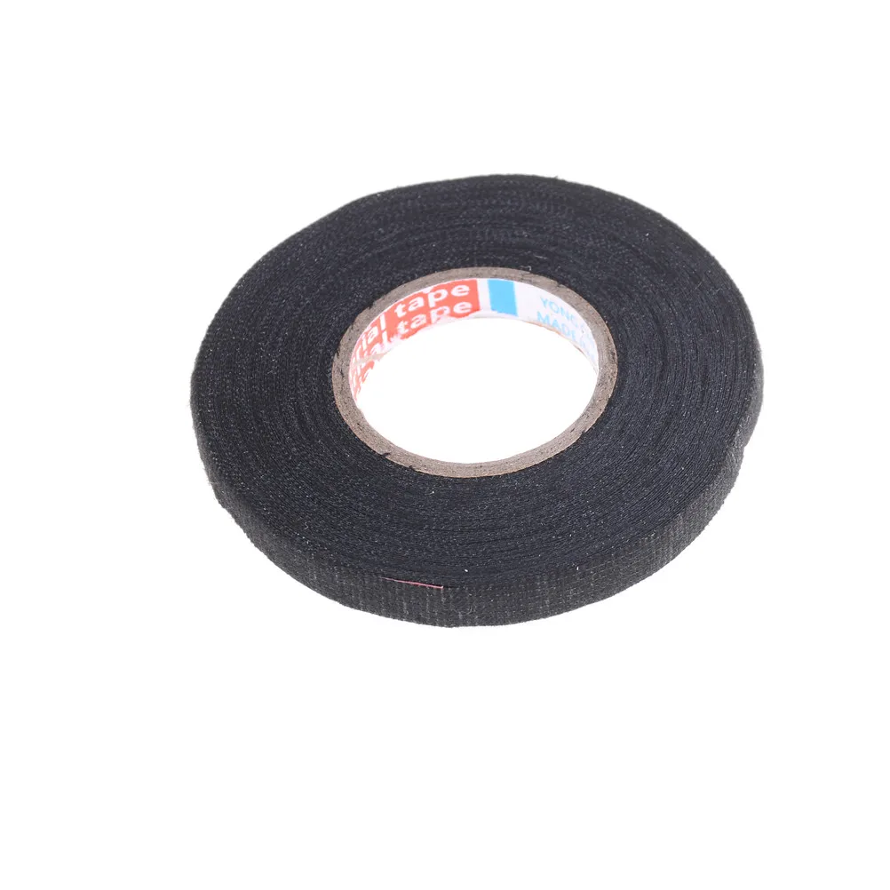 

9mmx15m Flannel Fabric Cloth Tape Automotive Wiring Harness Black Flannel Car Anti Rattle Self Adhesive Felt Tape