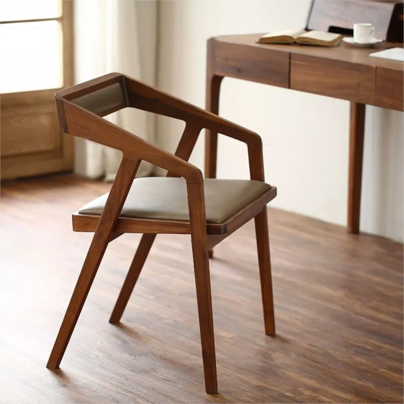 

2023 IHOME Solid Wood Dining Chair Creative Cafe Bar Catering Milk Tea Shop Single Chair Kitchen Chaise Home Furniture FY40YH