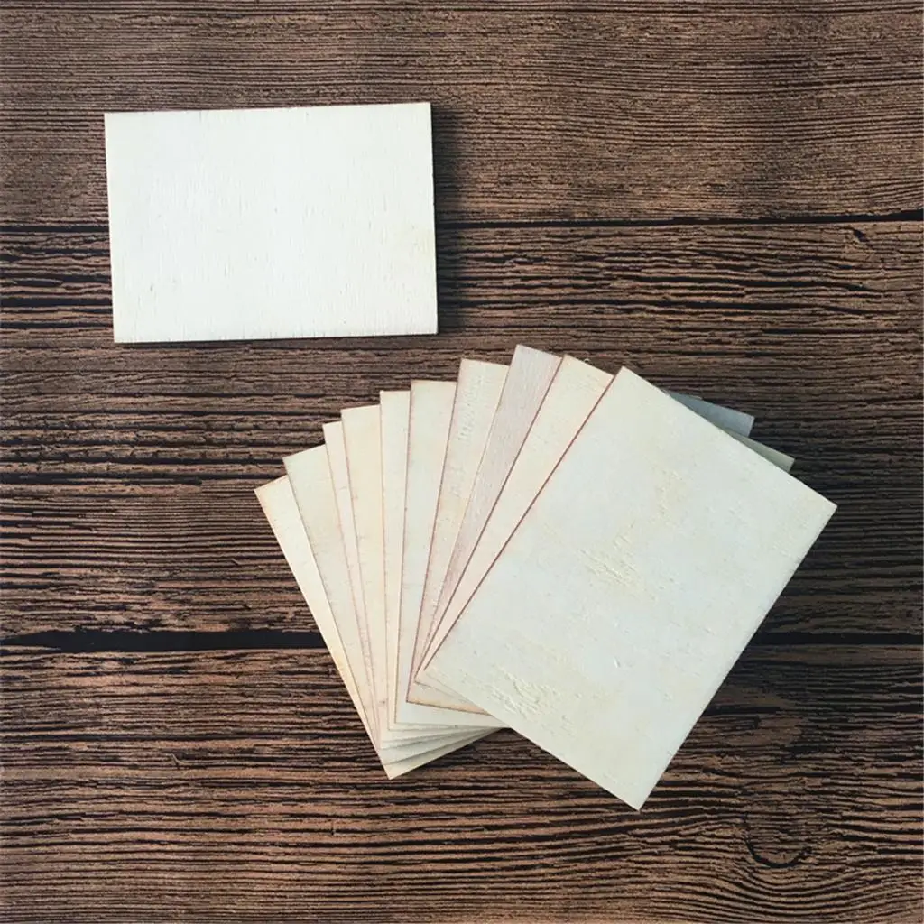 

10 Pcs Wood Sheets Wooden Plate 100*100*1mm Ship Craft Model DIY