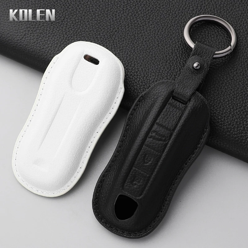 Кожаный чехол для ключей Porsche Cayenne Panamera 911 992 996 Taycan Macan Boxster 968 987 981