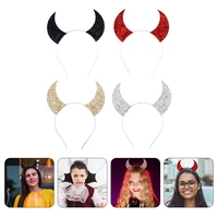 4pcs role playing ox horn headband cosplay party props hair decor