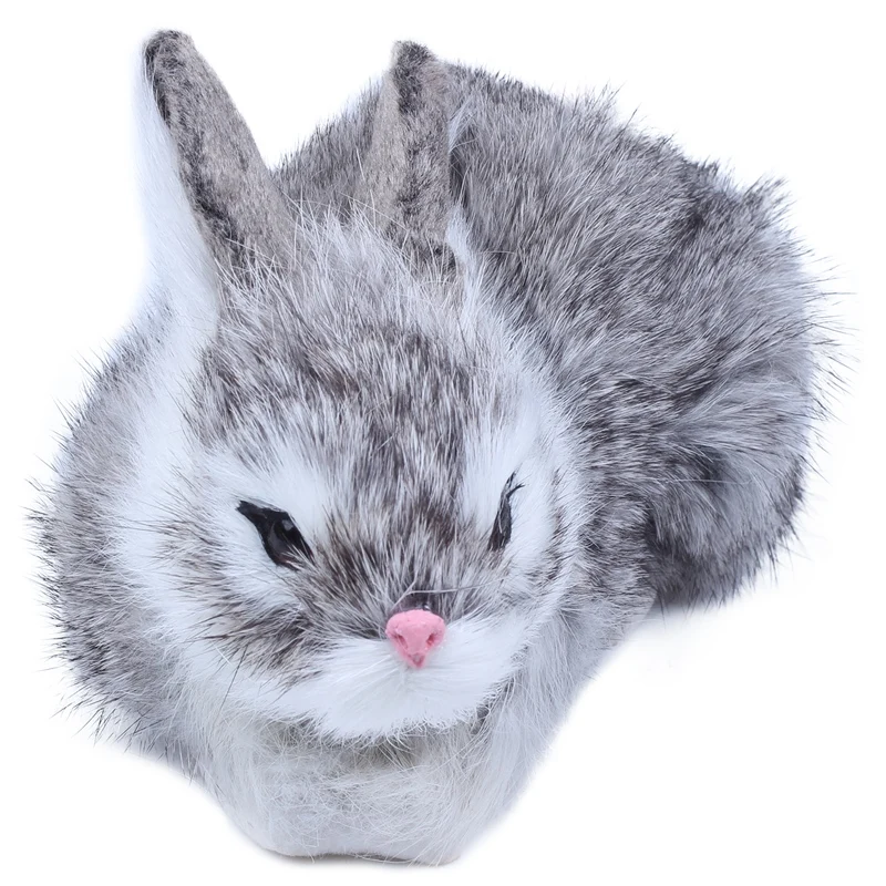 

Hot Sale 15Cm Mini Realistic Cute Plush Rabbits Fur Lifelike Animal Easter Bunny Simulation Rabbit Toy Model Birthday Gift