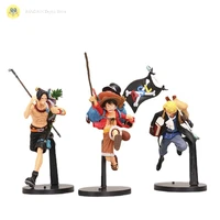 3 one piece hand made anime peripheral cartoon running luffy ace sabo doll toy decoration