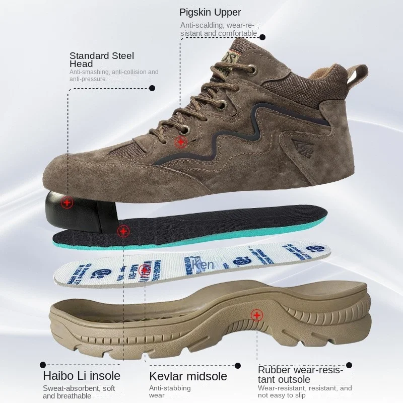 Spring Mountaineering Shoes Steel Toe Cap Anti Impact Anti Puncture Safety Protective Shoes Wear-resistant Work Shoes Botas 2023