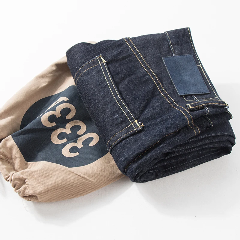 New Chi Er hundred match small straight loose casual pants trend original cow retro primary color jeans and trousers