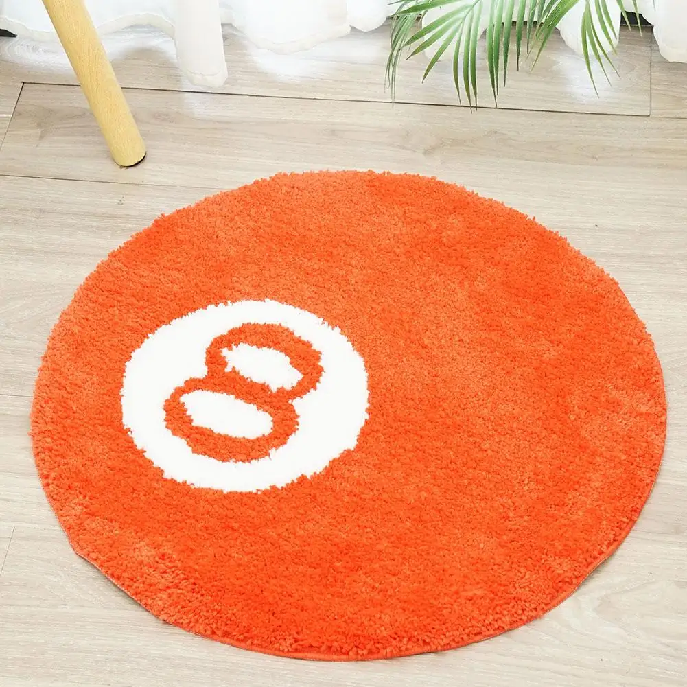 

Высококачественный имитационный бильярдный коврик с 8 мячиками, Круглый Коврик для ванны 2022, детский нескользящий мягкий коврик для пола в спальне, черный коврик U2X8