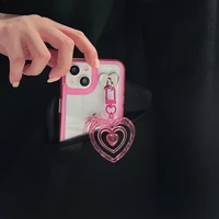 heart pendant phone case iphone 13 12 mini 11 pro x xr xs max 7 8 6 plus girls shockproof soft silicone case