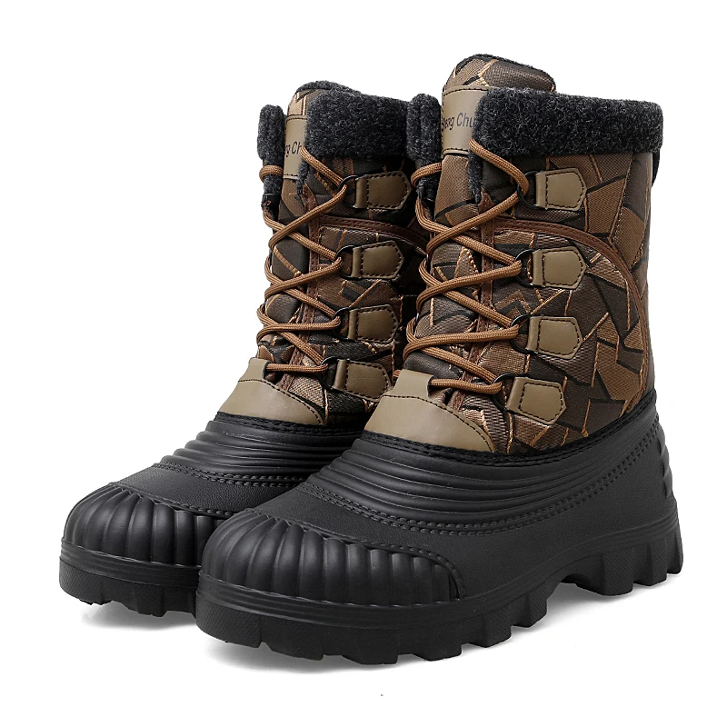

2022 Winter Plush Thicken Warm Snow Boots Outdoor Men Cotton Shoes Black Light Winter Boots Platform Boots