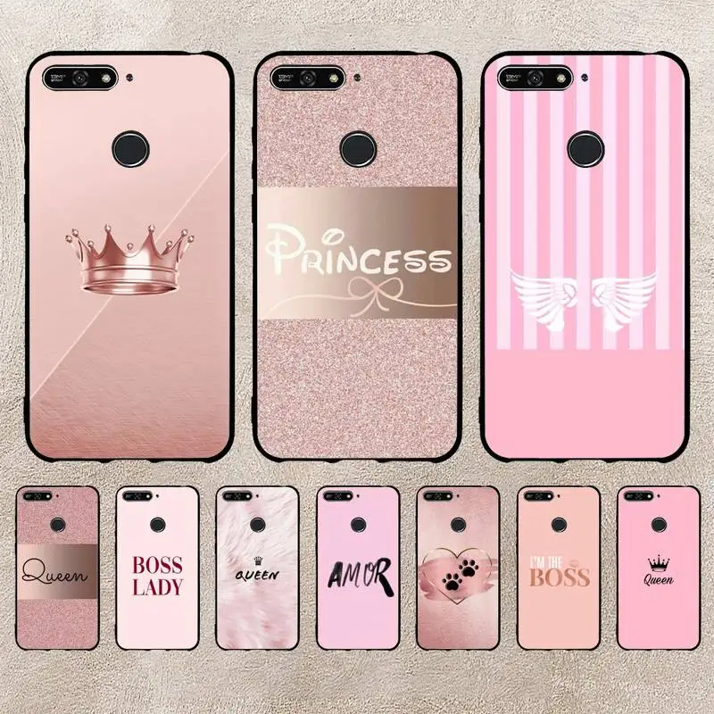 

Rose Gold Pink Princess Queen Phone Case For Xiaomi 11 10 12Spro A2 A2lite A1 9 9SE 8Lite 8explorer F1 Poco 12S Ultra Cove
