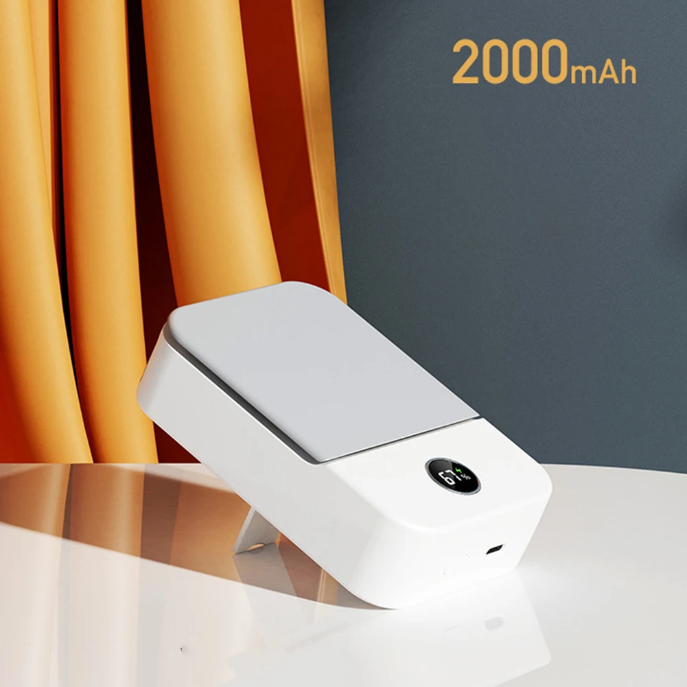 

Mini Digital Display Hanging Neck Fan Portable USB Rechargeable 3 Speed Mute Creative Desktop Handheld Small Fans Outdoor Sports