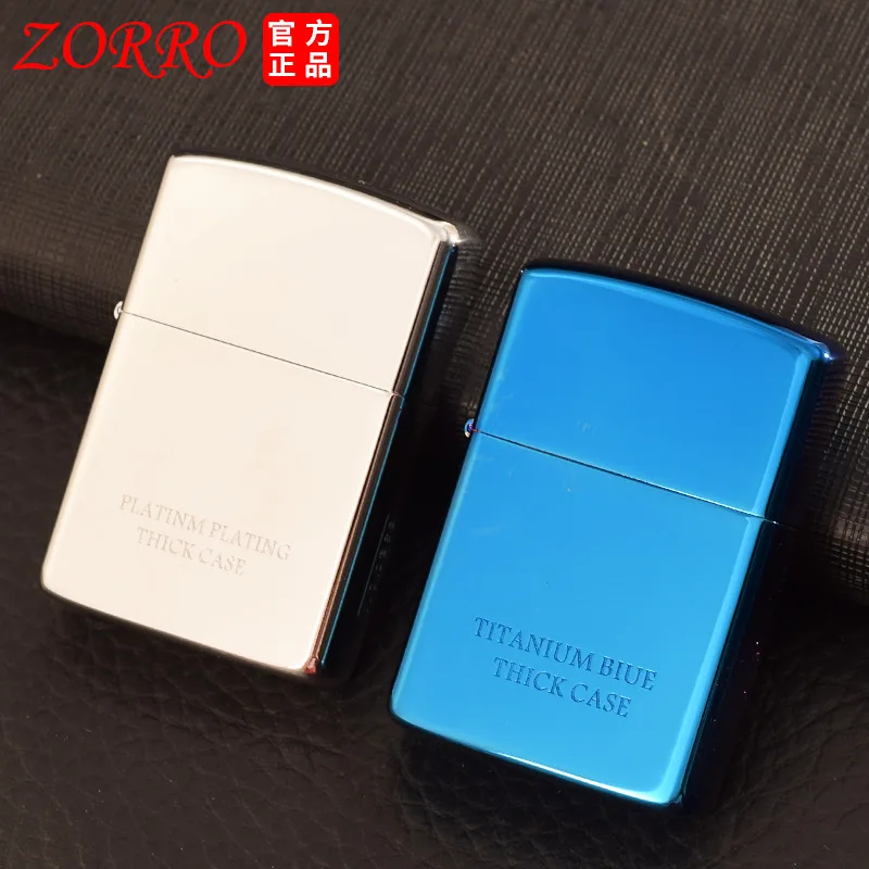 

ZORRO 902S Thick Shell Brass Titanium/Copper Kerosene Lighter Retro Armor Windproof Durable Grinding Wheel Lighters Men Gift