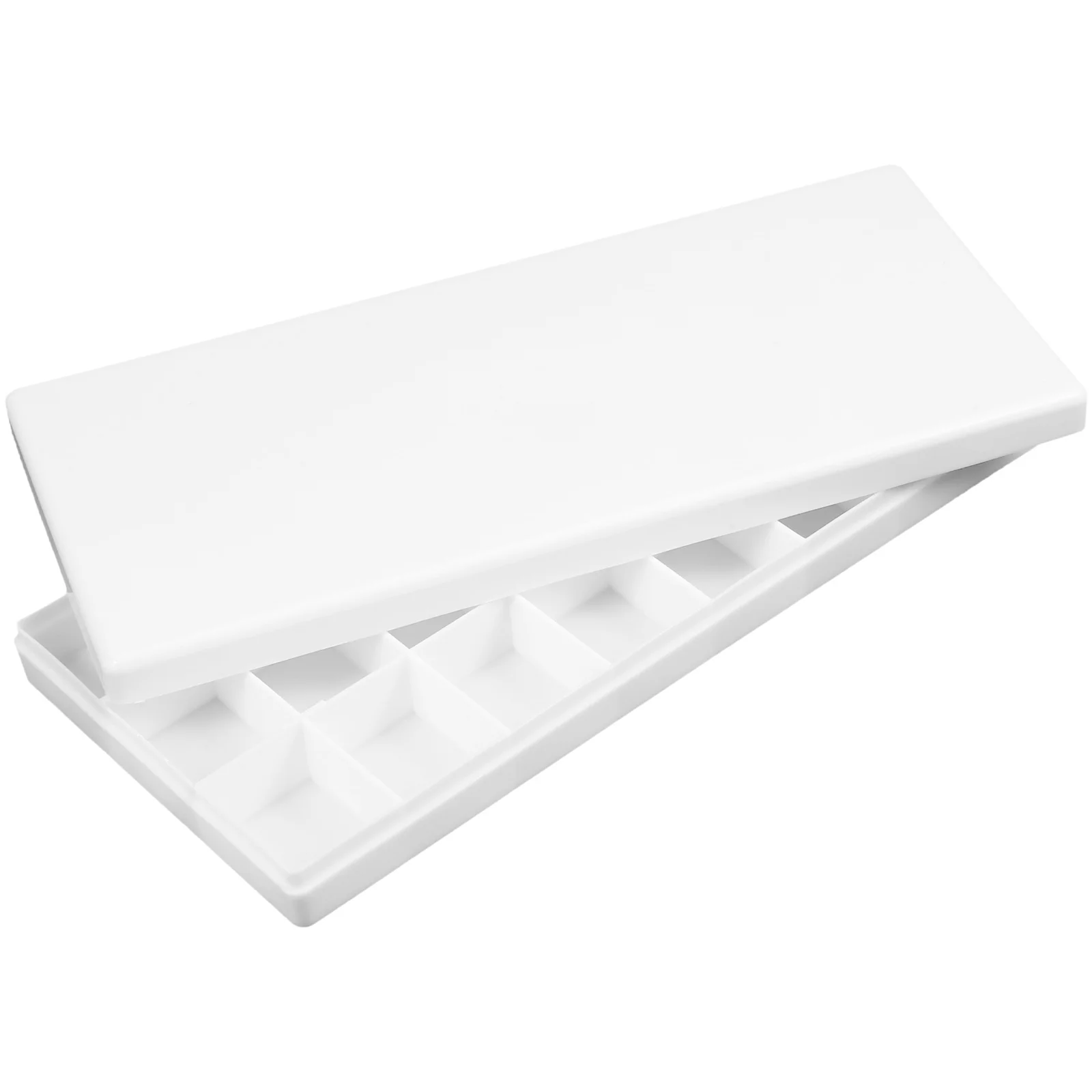 

24 Wells Paint Box Hard Lid Watercolor Box for Watercolor Gouache Oil Painting (White)