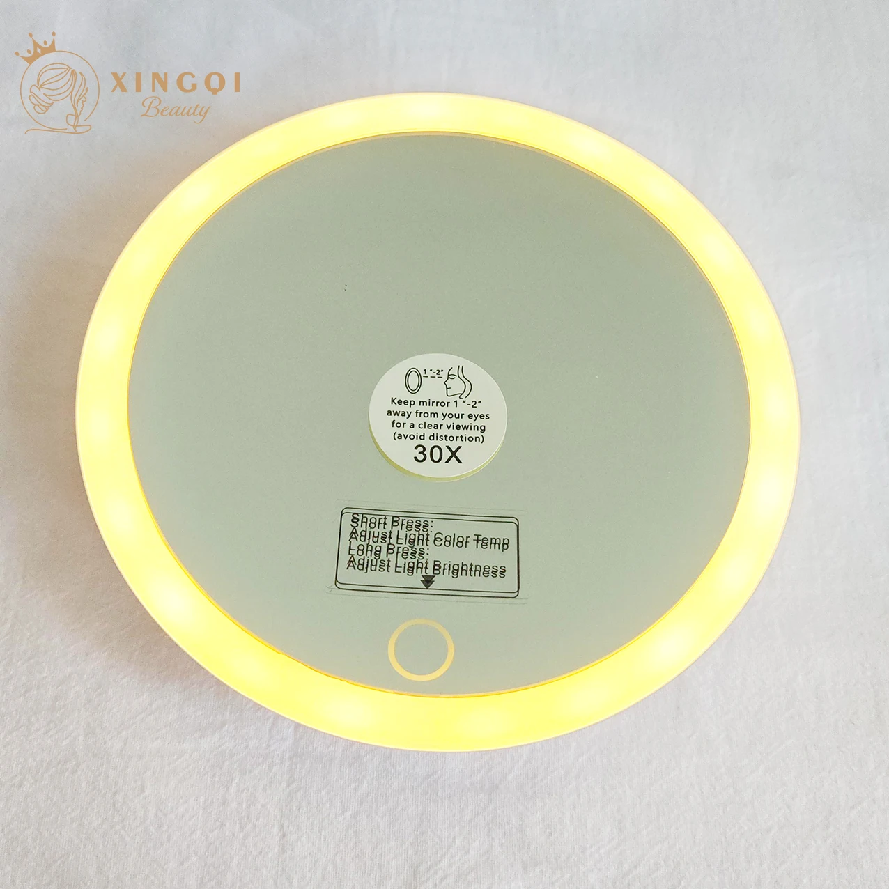 Дорожное зеркало для макияжа со светодиодной лампой маленькое косметическое с