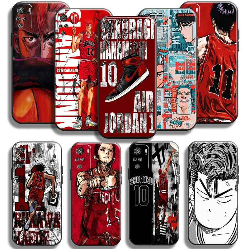 

SLAM DUNK Sakuragi Hanamichi For Xiaomi Redmi Note 10 5G 10S 10T Pro Phone Case Soft Black Funda TPU Silicone Cover Coque