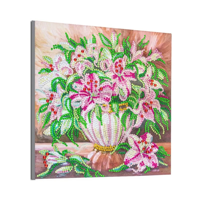 

DIY Full Round Rhinestone Flowers Diamond Painting Kit Diamond Embroidery Cross Stitch Kit Landscape Pictures Home Decorations