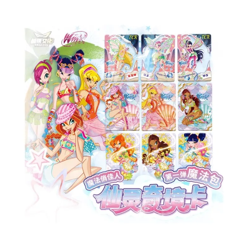Фото Оригинальная волшебная сумка Winx Club, карточки Fairy Wonderland, карточки с персонажами Блум, Стелла, Флора, аниме-карточки, игрушки, персонализированные подарки на день рождения №1