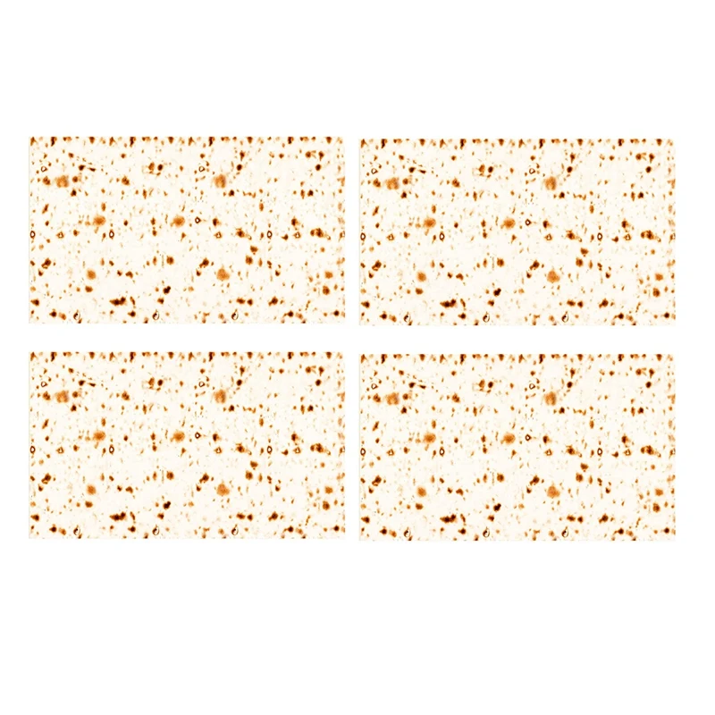 

4Pcs Tortilla Plastic Tablecloth, 54 Inch X 108 Inch Rectangle Waterproof Matzah Table Cover Decorations For Pesach