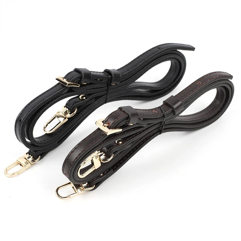 1cm Wide PU Leather Crossbody Bag Strap Black 105~127CM Luxury Adjustable Fashion Shoulder Strap Bag Accessories