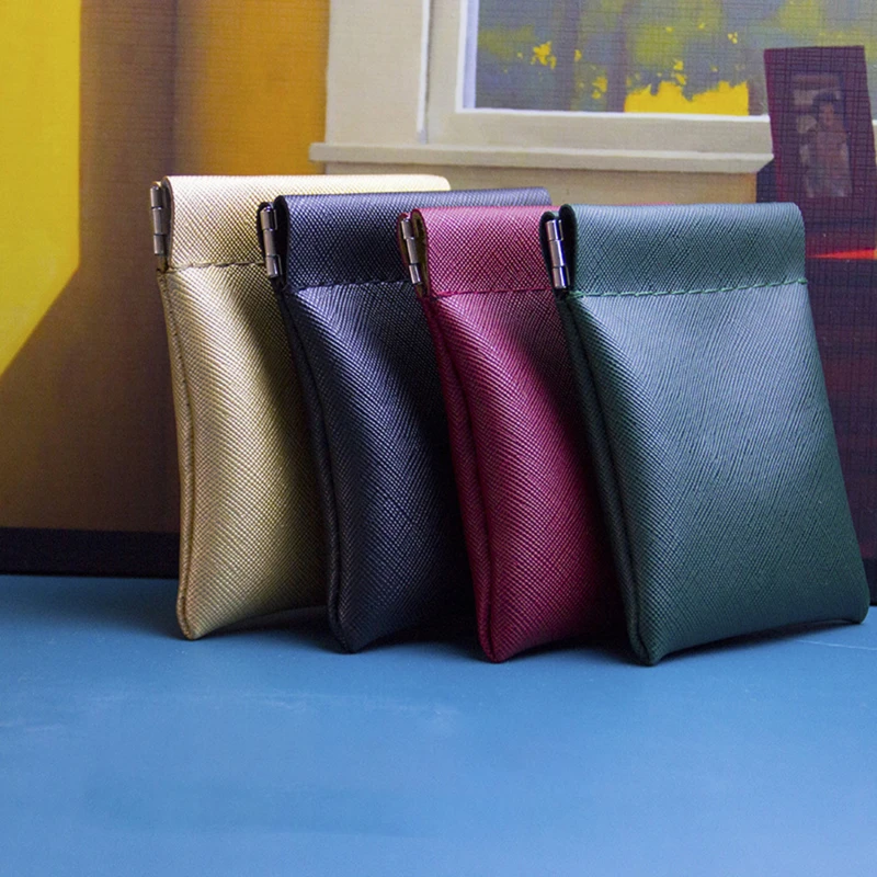 

Pu Leather Coin Purse Women Men Small Mini Short Wallet Bag Money Change Key Earbuds Credit Card Holder for Kids Girl