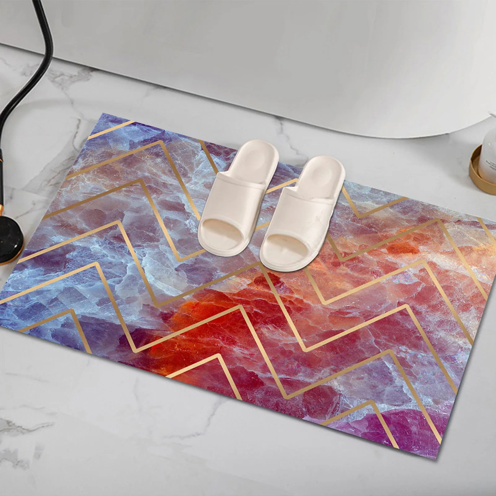 

Entrance Home Decor Door Mat Fatigue Floor Rugs for Kitchen Abstract Retro Marble Welcome Mat for Front Door