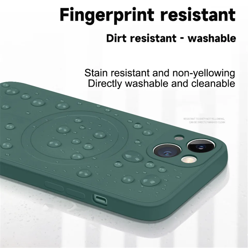 Magnetic Liquid Silicone Phone Case For iPhone 11 12 13 Pro Max Mini 14 Plus Luxury Mag Wireless Charger Safe Cover Accessories images - 6