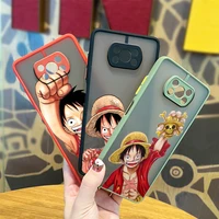 cartoon one piece luffy for xiaomi mi 11t 11 10 ultra pro lite note10 poco x3 f3 gt nfc m3 frosted translucent phone case fundas