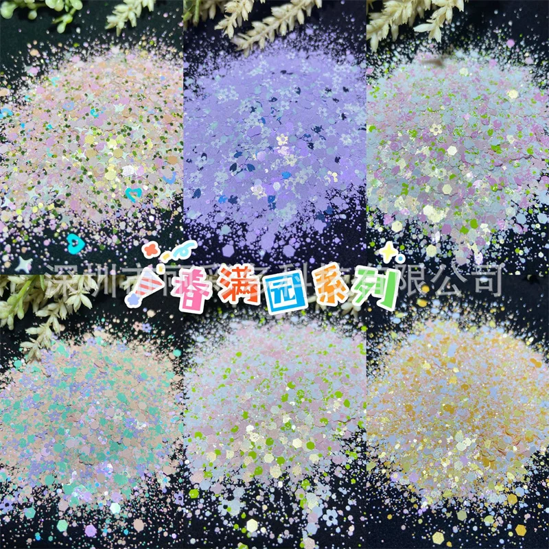 

10ml/Box Spring New Sequins Nail Glitter Flakes Shiny Mixed Hexagon Sparkle Slices Paillette Decorations 3D Manicure Accessories