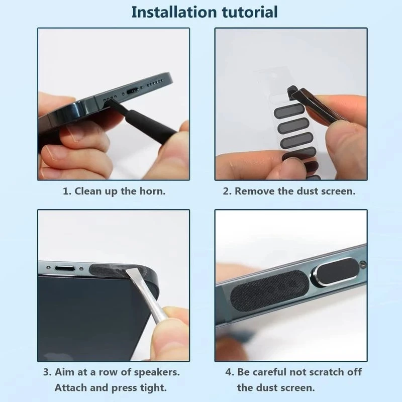 Universal Mobile Phone Speaker Dustproof Net Sticker Metal Charging Port Dust Plug for IPhone 14 13 Pro Max 13mini Cleaner Kit