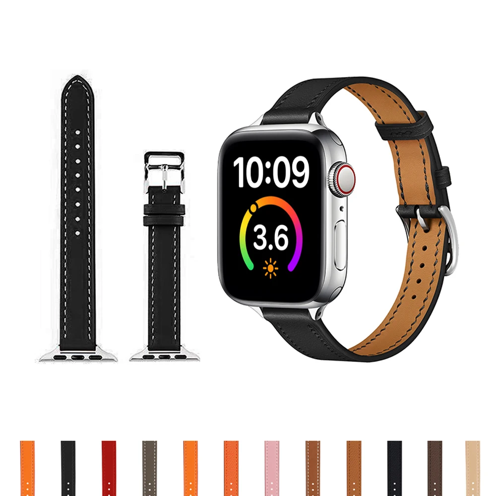 

Leather strap for Apple watch band 44mm 45mm 42mm 41mm 40mm 38mm Accessorie wristband correa bracelet iWatch series 3 4 5 6 SE 7